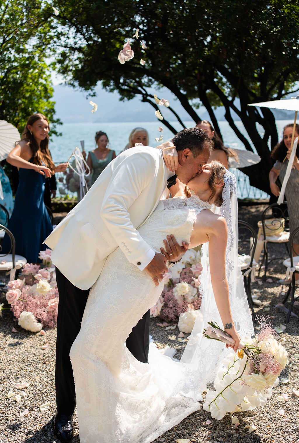 Intimate Villa Cipressi wedding ceremony overlooking Lake Como